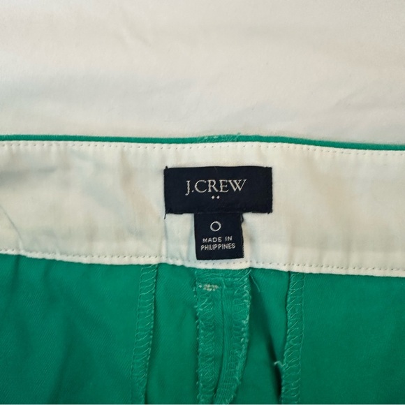 J.Crew Women's Linen Cotton Blend Summer Green Scalloped Hem shorts size 0 - Picture 6 of 10